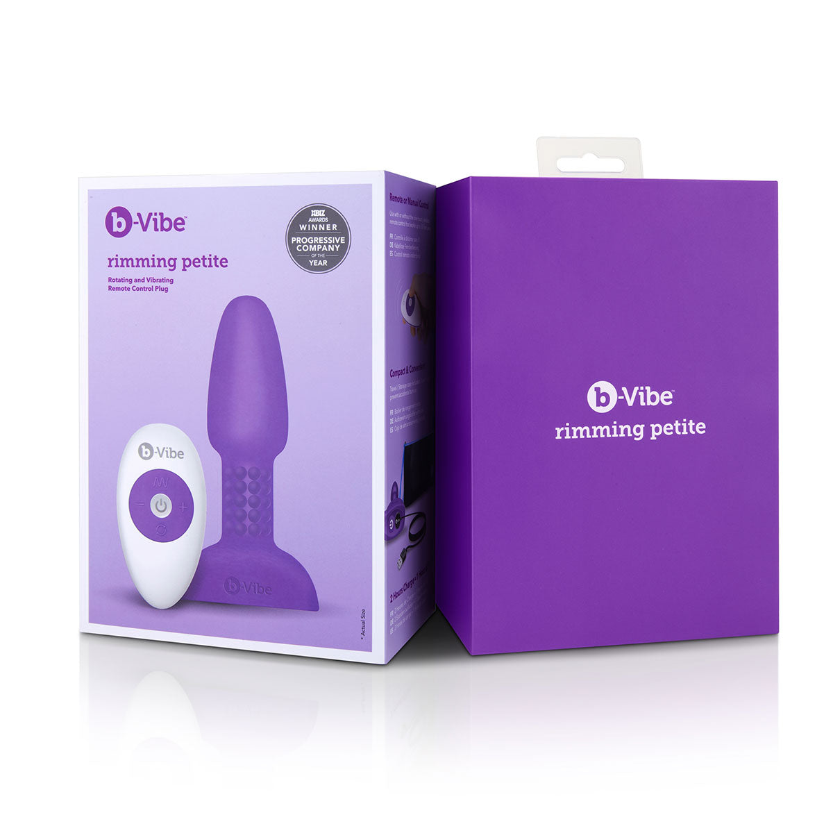 b-Vibe Rimming Petite Vibrating Silicone Anal Plug with Rotating Beads Purple - Zateo Joy