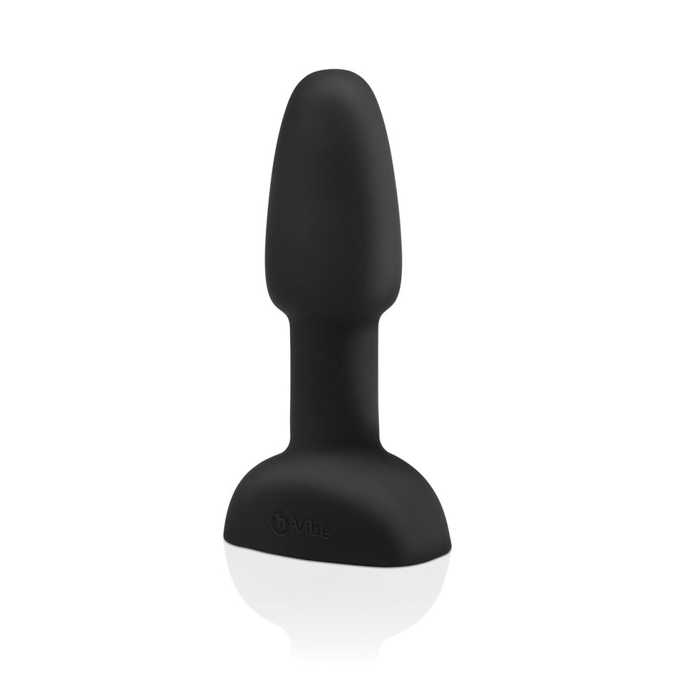 b-Vibe Rimming Petite Vibrating Silicone Anal Plug with Rotating Beads Black - Zateo Joy