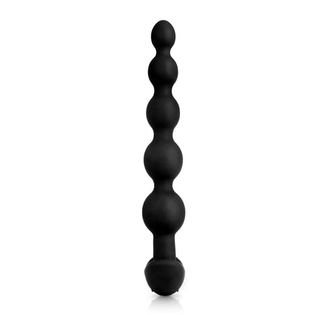 b-Vibe Cinco Rechargeable Remote-Controlled Vibrating Anal Beads Plug Black - Zateo Joy