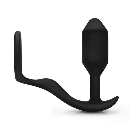 b-Vibe Snug & Tug Weighted Silicone Anal Plug with Cockring Black - Zateo Joy