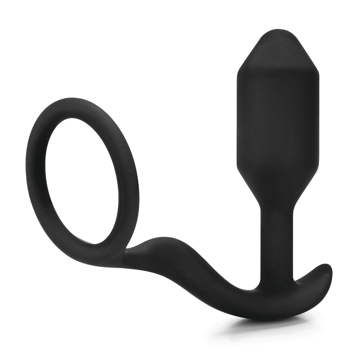 b-Vibe Snug & Tug Weighted Silicone Anal Plug with Cockring Black - Zateo Joy