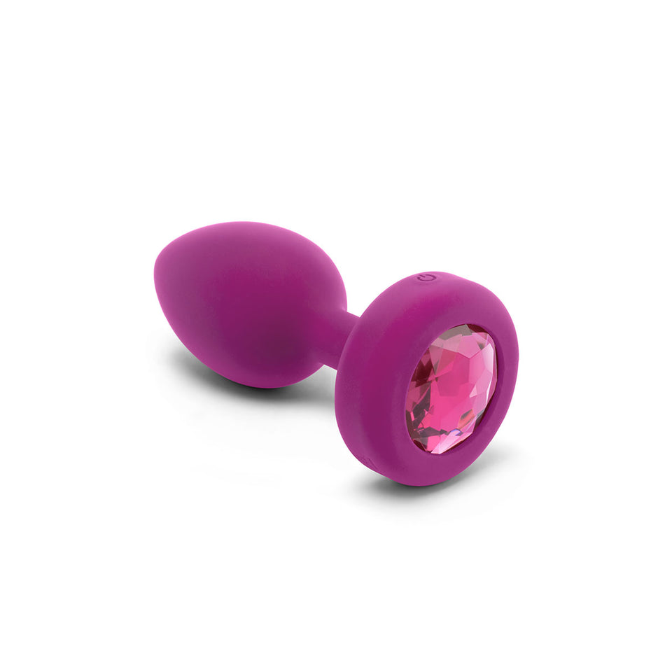 b-Vibe Vibrating Jewel Rechargeable Remote-Controlled Anal Plug with Gem Base Pink Ruby S/M - Zateo Joy