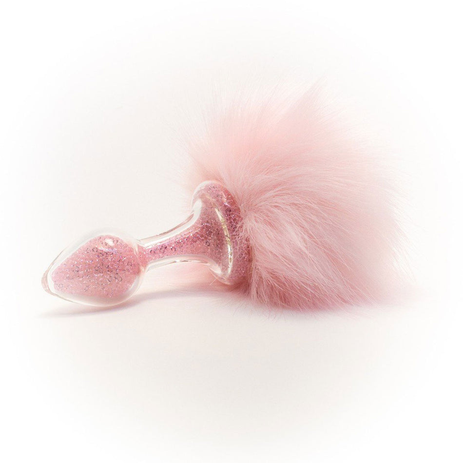 Crystal Delights Magnetic Sparkle Bunny Tail  - Pink - Zateo Joy