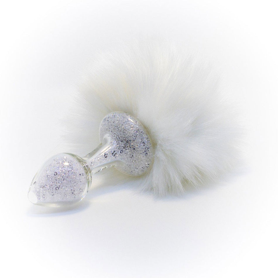 Crystal Delights Magnetic Sparkle Bunny Tail  - White - Zateo Joy