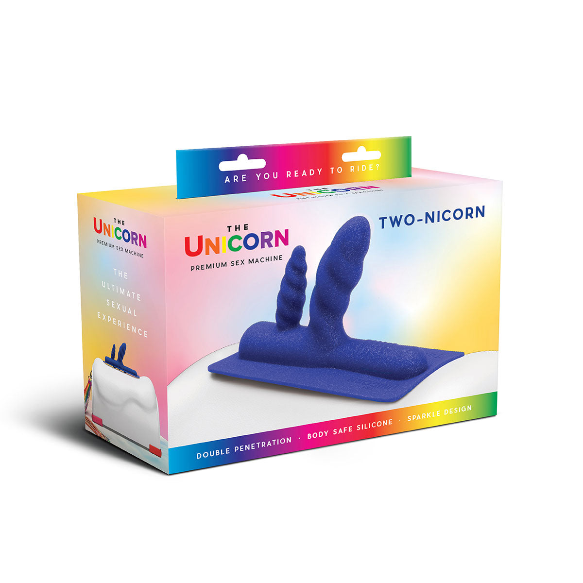 The Unicorn Two-Nicorn Textured Double Penetration Silicone Attachment - Zateo Joy