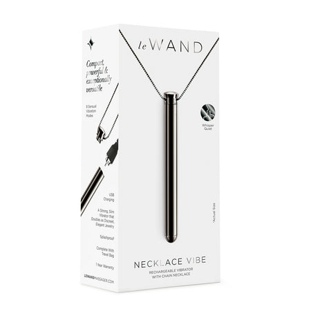 Le Wand Necklace Vibe Rechargeable Discreet Jewelry Vibrator Black - Zateo Joy