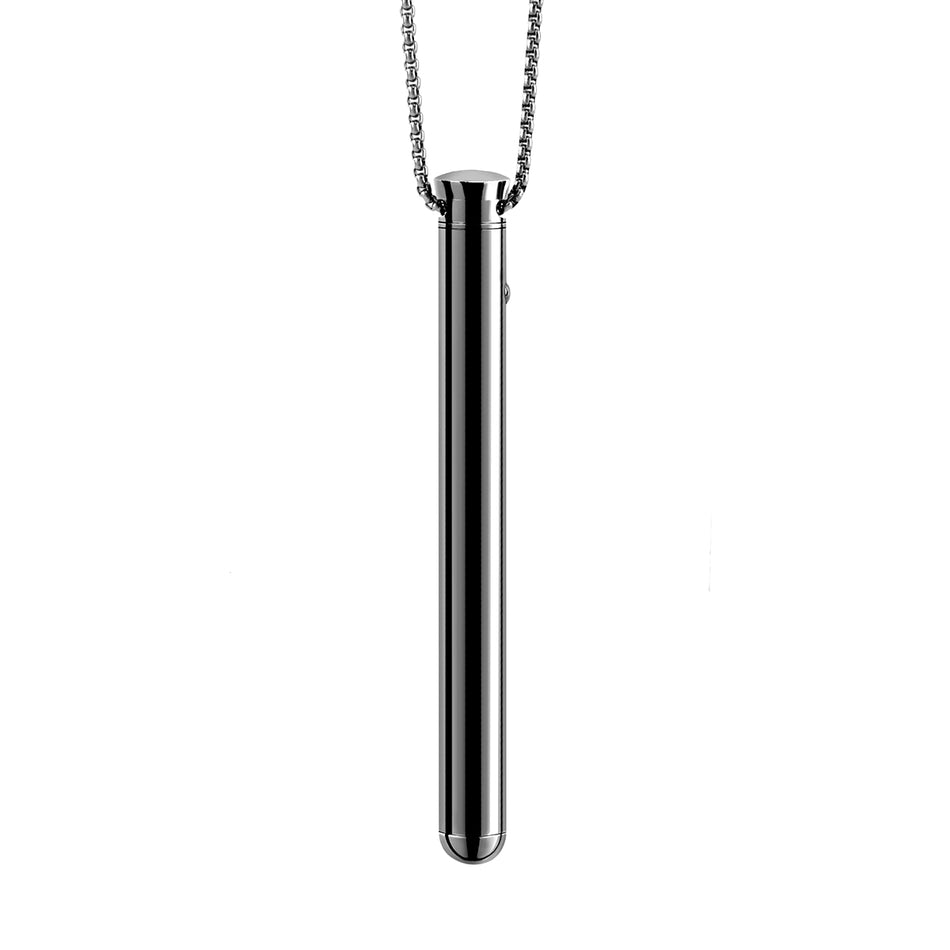 Le Wand Necklace Vibe Rechargeable Discreet Jewelry Vibrator Black - Zateo Joy
