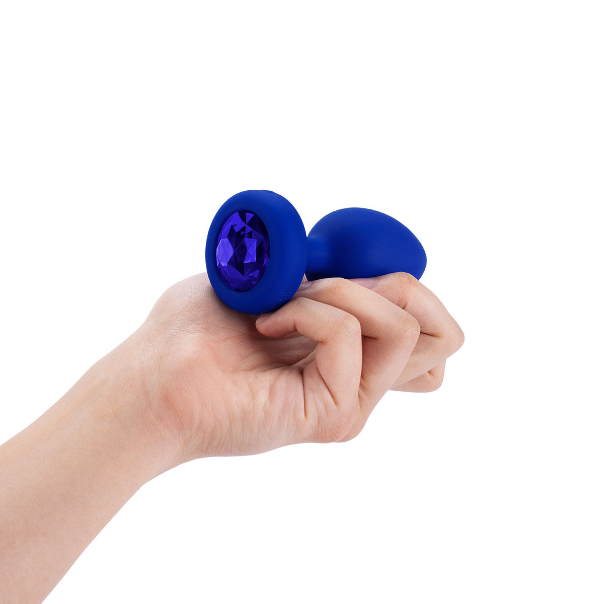 b-Vibe Vibrating Jewel Rechargeable Remote-Controlled Anal Plug with Gem Base Blue Sapphire L/XL - Zateo Joy