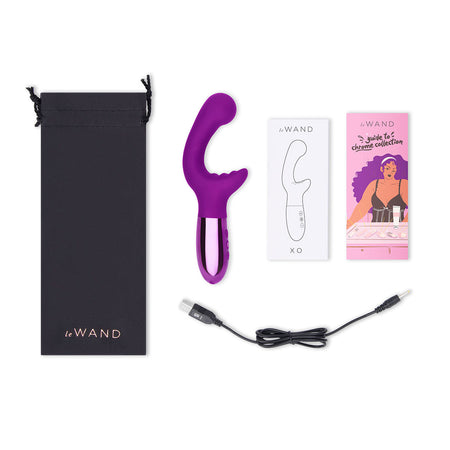 Le Wand XO Rechargeable Double-Motor Wave Silicone Dual Stimulation Vibrator Dark Cherry - Zateo Joy