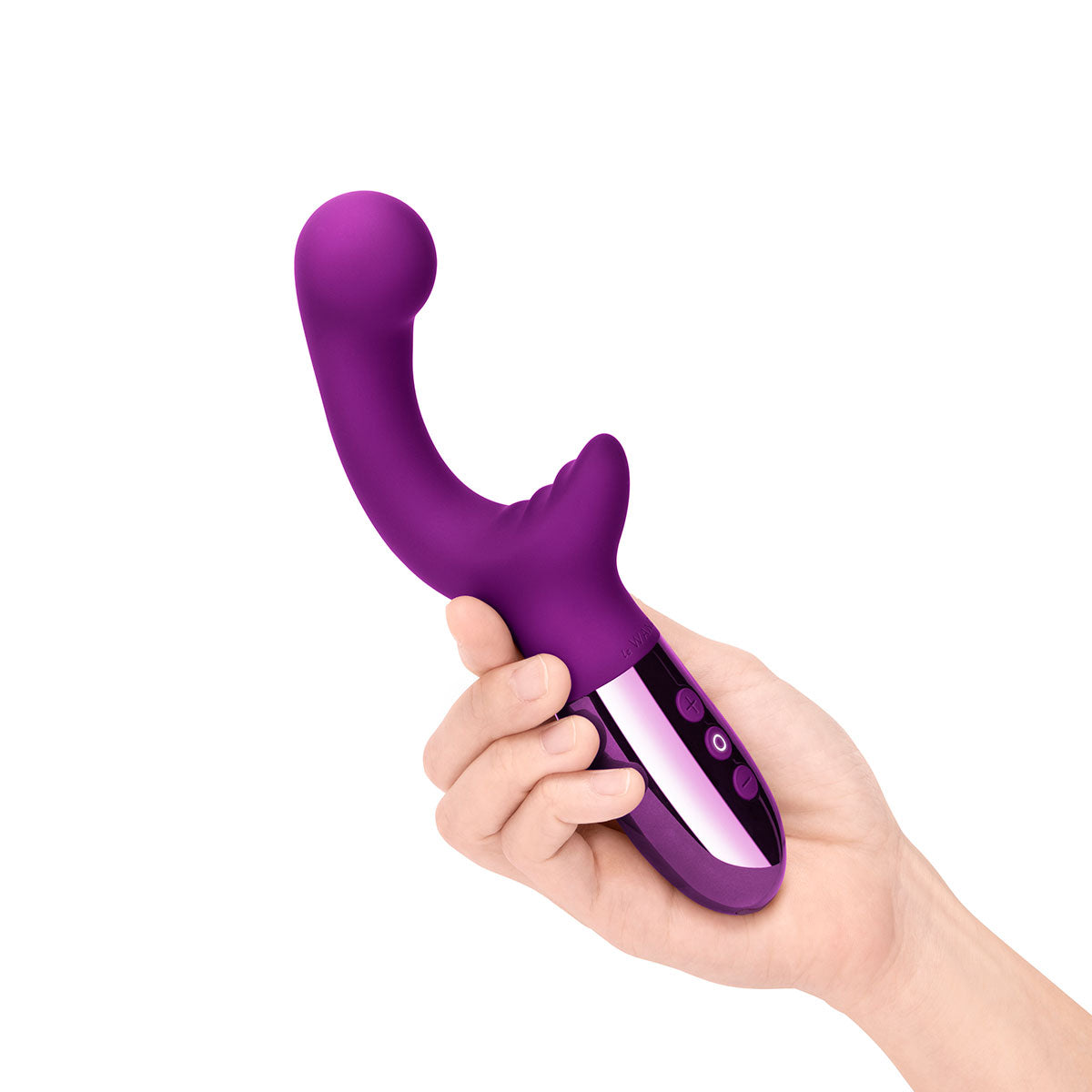 Le Wand XO Rechargeable Double-Motor Wave Silicone Dual Stimulation Vibrator Dark Cherry - Zateo Joy