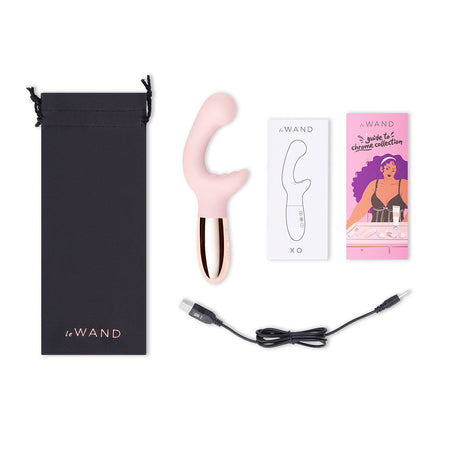 Le Wand XO Rechargeable Wave Silicone Dual Stimulation Vibrator Rose Gold - Zateo Joy