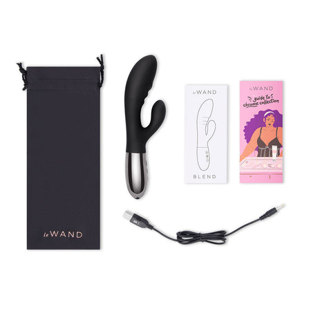 Le Wand Blend Rechargeable Double-Motor Silicone Rabbit Vibrator Black - Zateo Joy