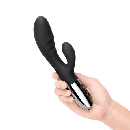 Le Wand Blend Rechargeable Double-Motor Silicone Rabbit Vibrator Black - Zateo Joy