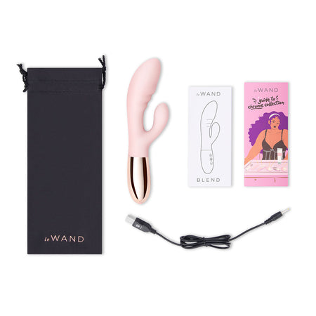 Le Wand Blend Rechargeable Double-Motor Silicone Rabbit Vibrator Rose Gold - Zateo Joy