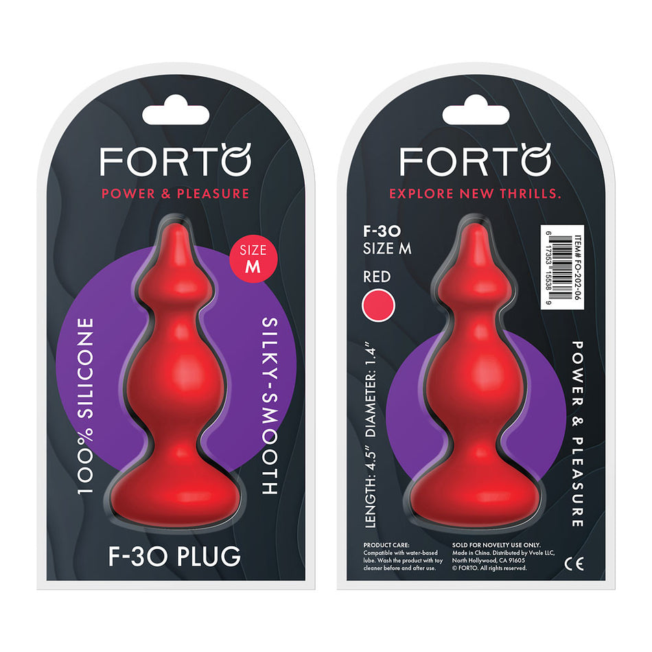 Forto F-30 Pointer Silicone Anal Plug Medium Red - Zateo Joy