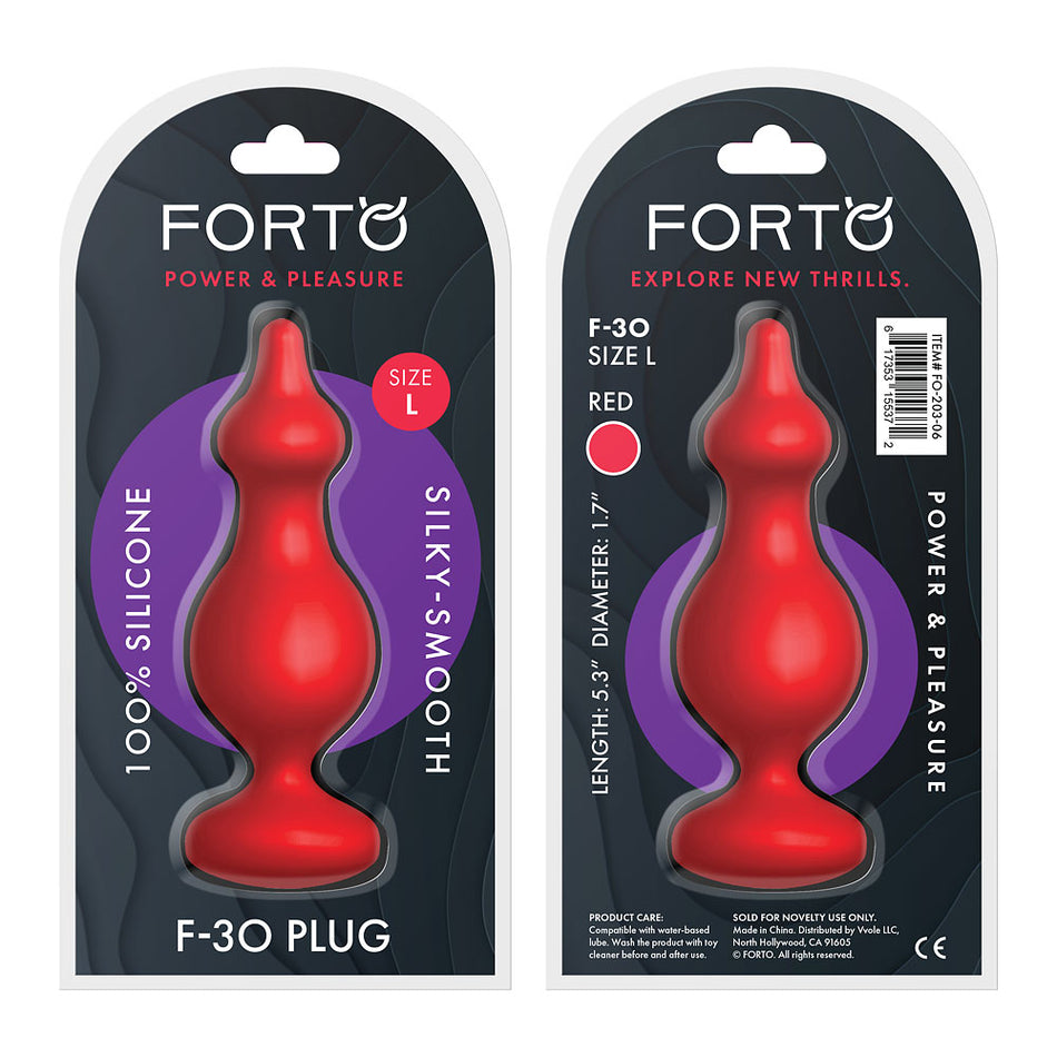 Forto F-30 Pointer Silicone Anal Plug Large Red - Zateo Joy