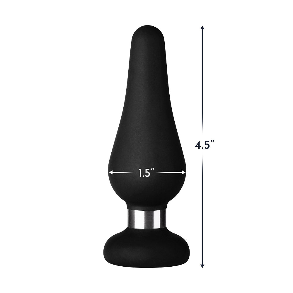 Forto F-21 Tear Drop Silicone Anal Plug Medium Black - Zateo Joy