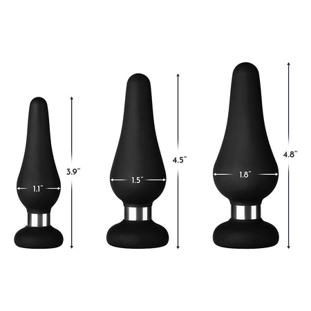 Forto F-21 Tear Drop Silicone Anal Plug Medium Black - Zateo Joy