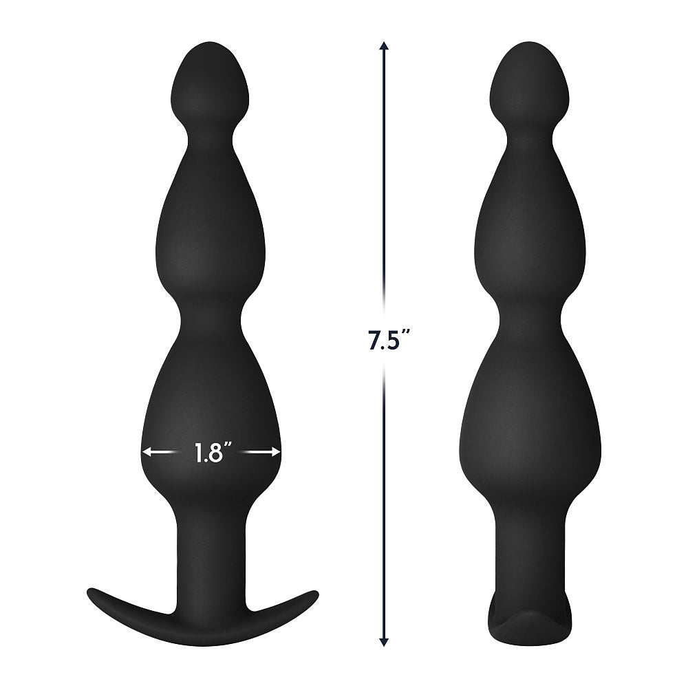 Forto F-52 Cone Beads Silicone Anal Plug Black - Zateo Joy