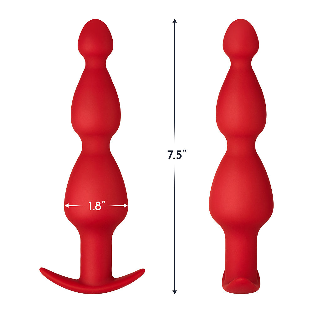 Forto F-52 Cone Beads Silicone Anal Plug Red - Zateo Joy