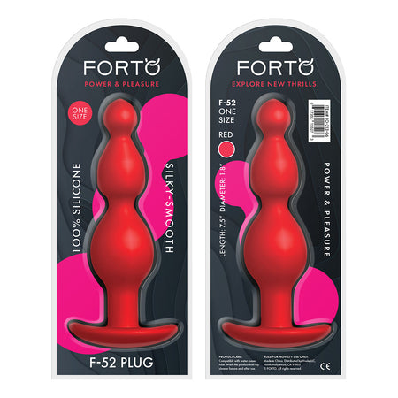 Forto F-52 Cone Beads Silicone Anal Plug Red - Zateo Joy