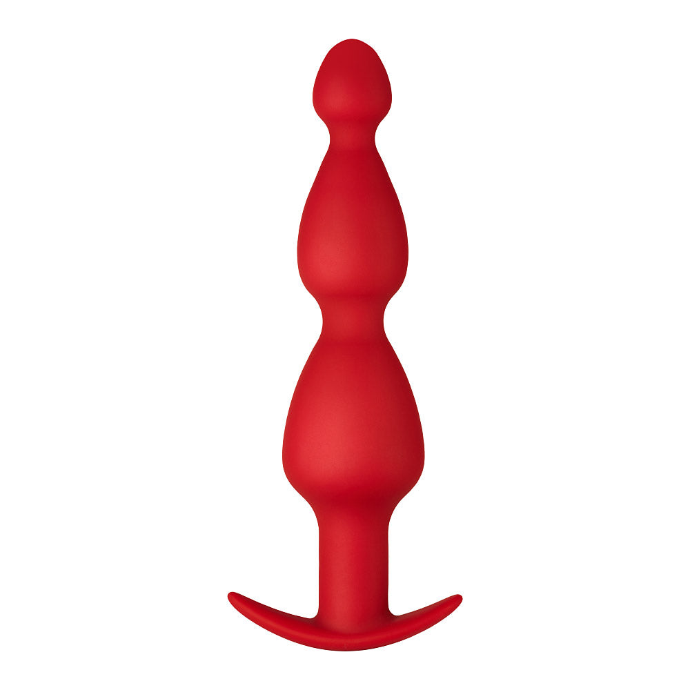 Forto F-52 Cone Beads Silicone Anal Plug Red - Zateo Joy