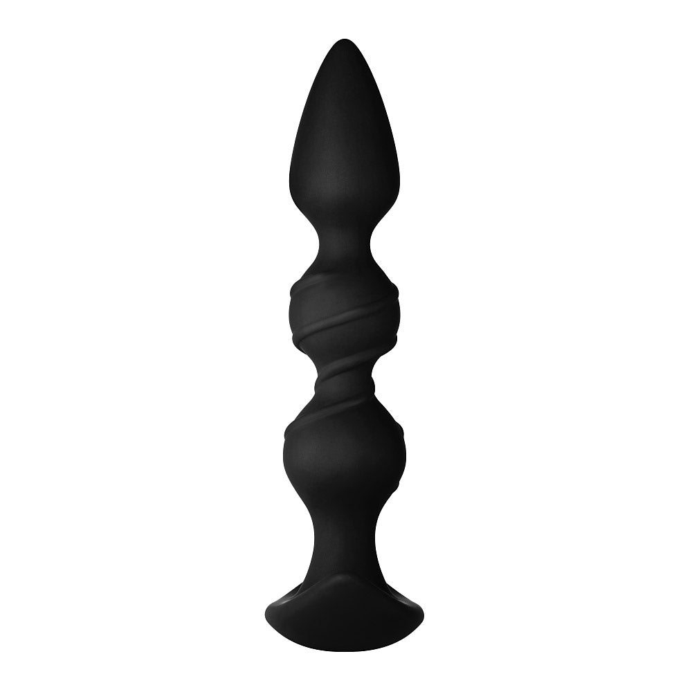 Forto F-42 Spiral Beads Silicone Anal Plug Black - Zateo Joy