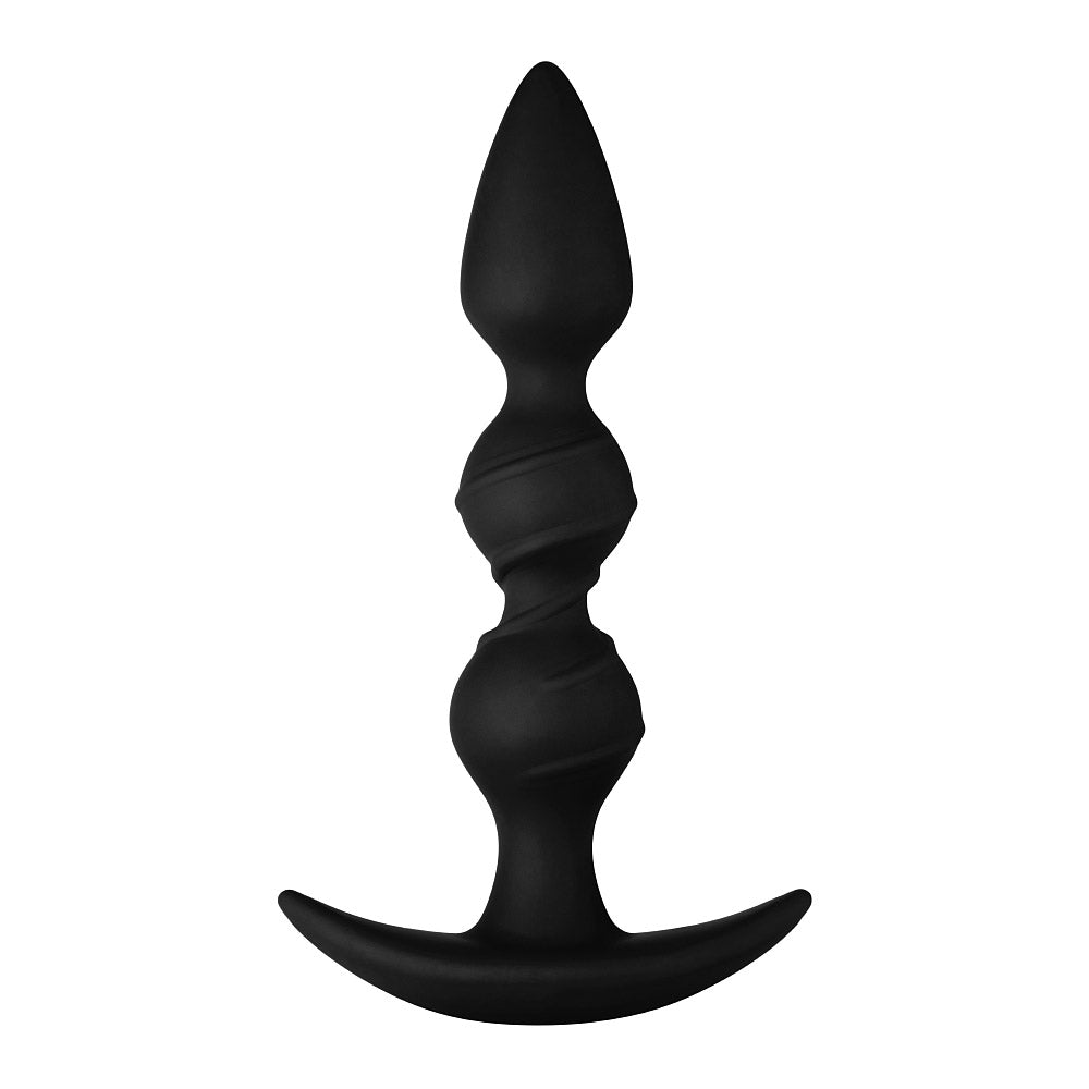 Forto F-42 Spiral Beads Silicone Anal Plug Black - Zateo Joy