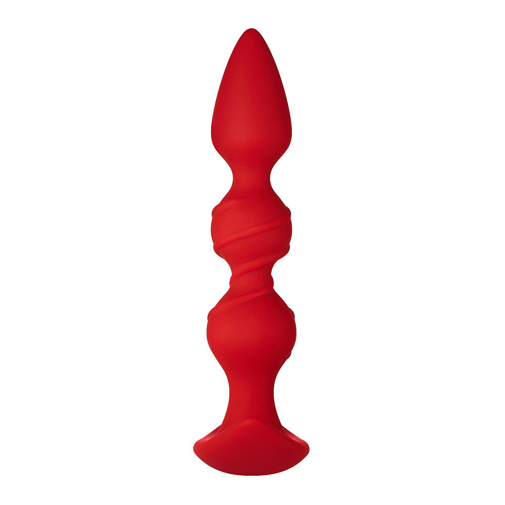 Forto F-42 Spiral Beads Silicone Anal Plug Red - Zateo Joy