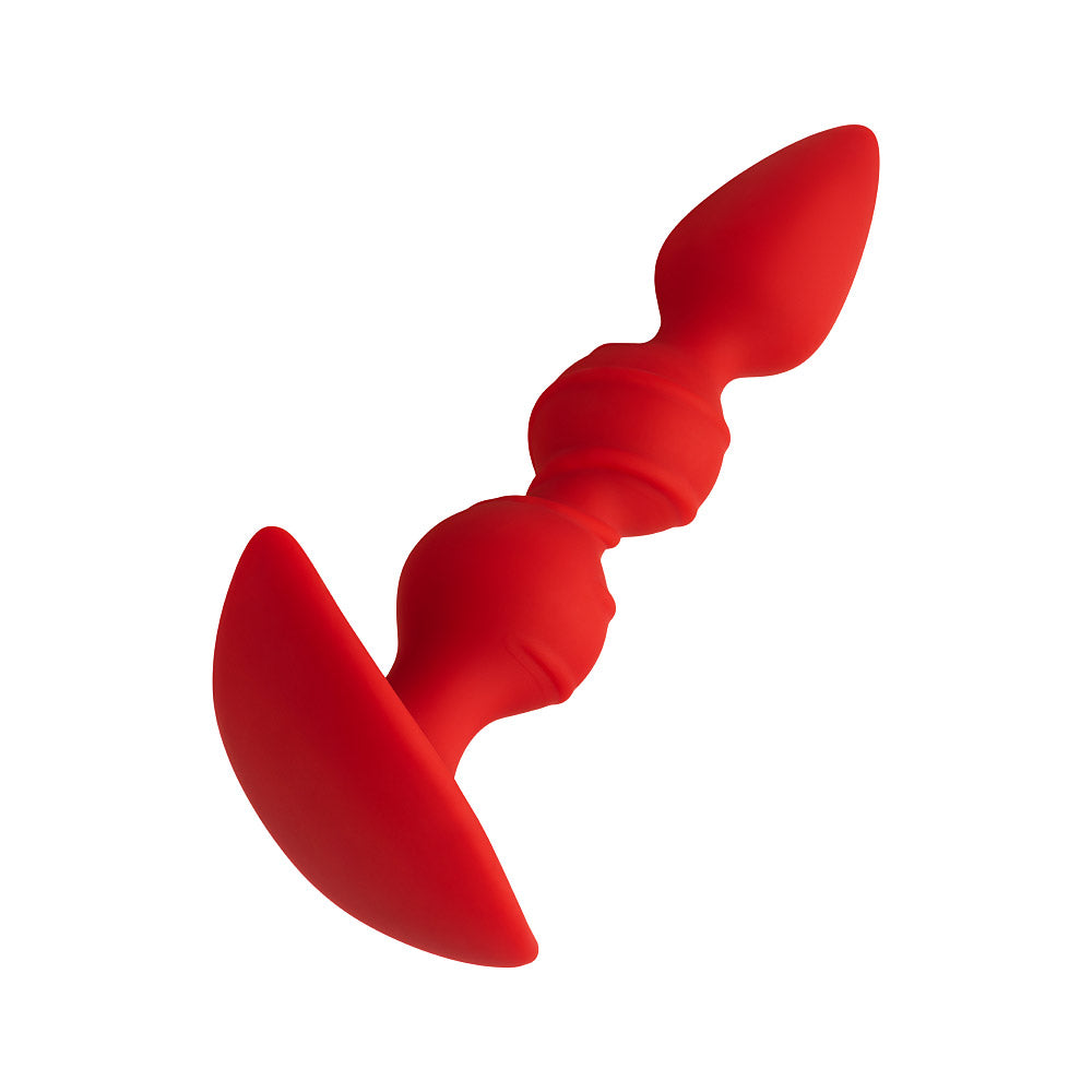 Forto F-42 Spiral Beads Silicone Anal Plug Red - Zateo Joy