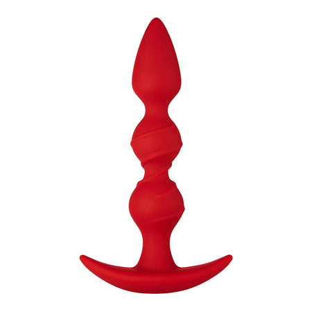 Forto F-42 Spiral Beads Silicone Anal Plug Red - Zateo Joy