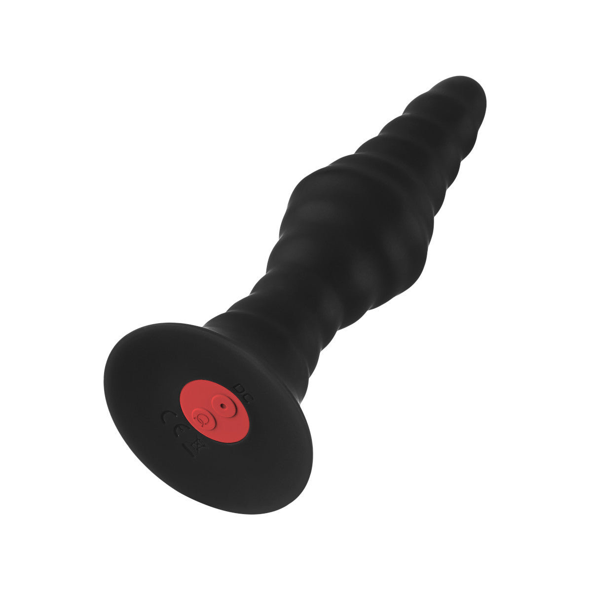 Forto Vibrating Ribbed Plug Rechargeable Remote-Controlled Silicone Anal Plug Large Black - Zateo Joy