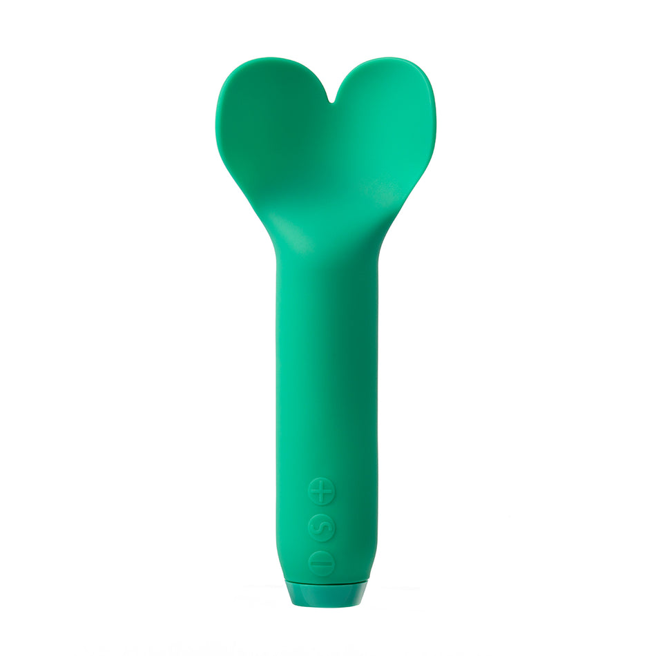 Je Joue Amour Rechargeable Silicone Heart-Shaped Fluttering Bullet Vibrator Emerald Green - Zateo Joy