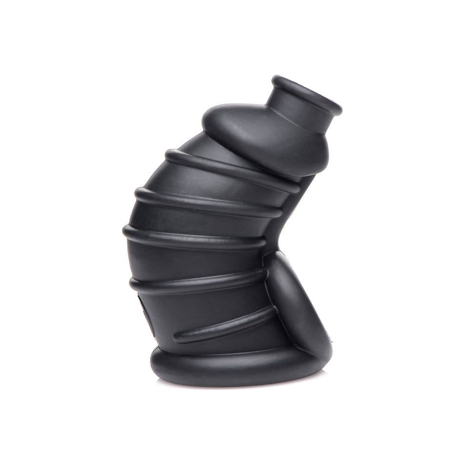 Dark Chamber Silicone Chastity Cage - Black - Zateo Joy