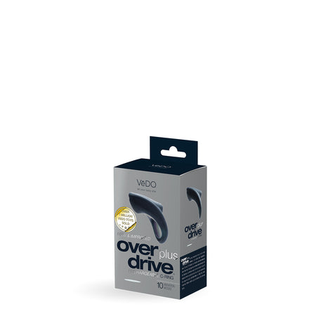 VeDO Overdrive+ Rechargeable Vibrating Ring - Just Black - Zateo Joy