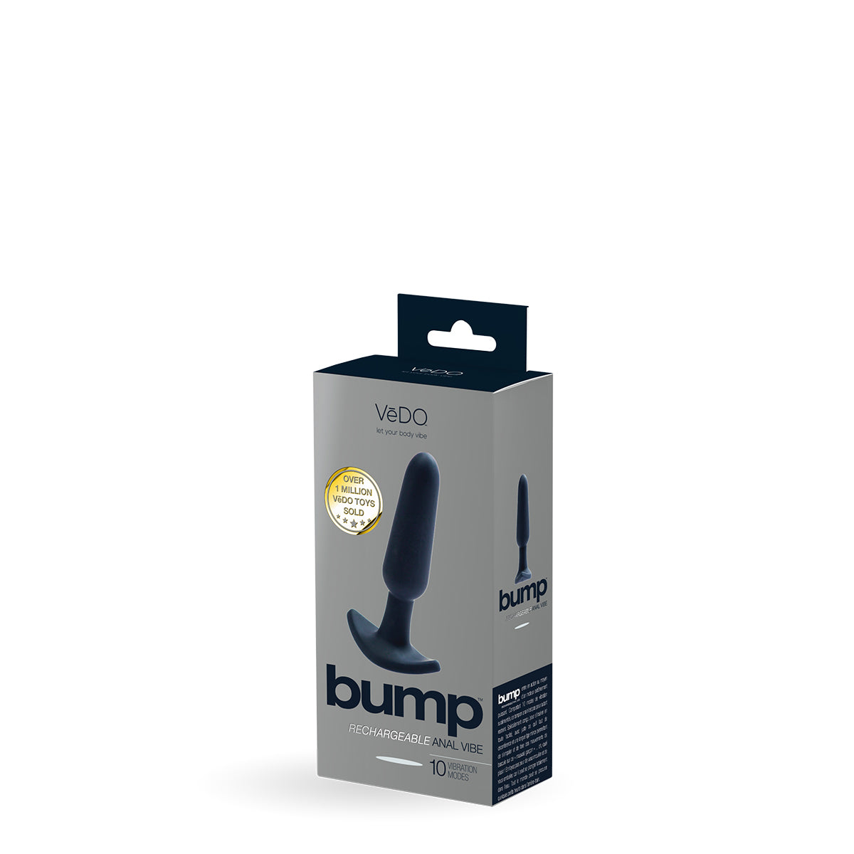 VeDO Bump Rechargeable Anal Vibe - Just Black - Zateo Joy