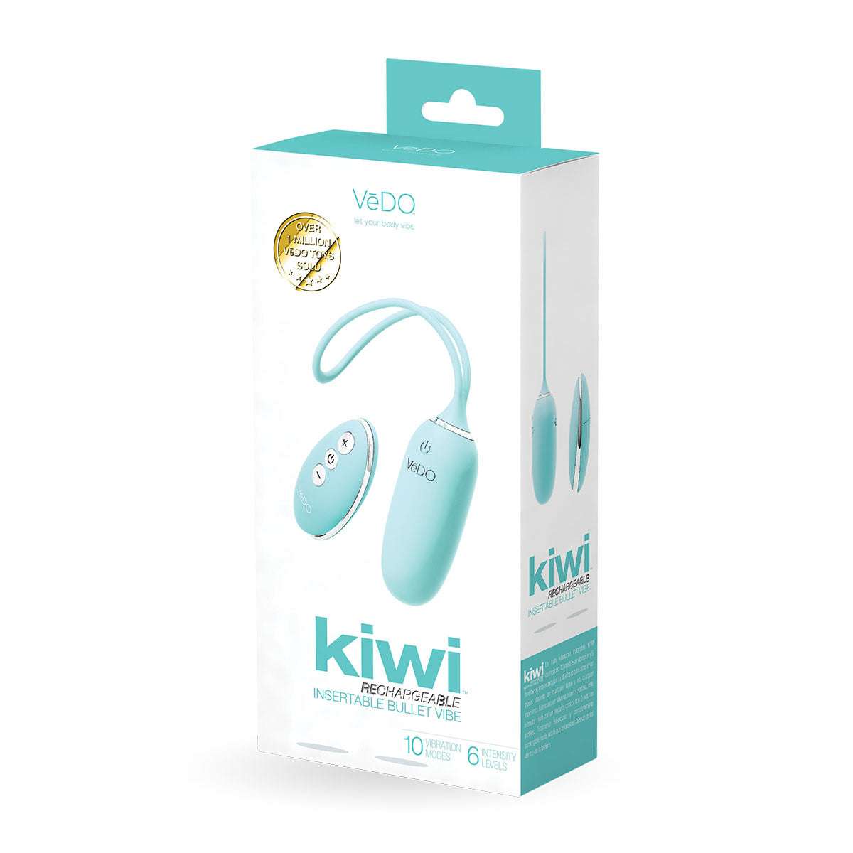 Vedo Kiwi Rechargeable Insertable Tease Me Turquise Bullet - Zateo Joy