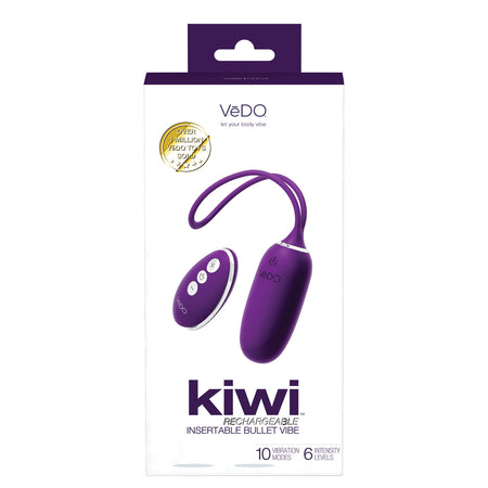 Vedo Kiwi Rechargeable Insertable Bullet Deep Purple - Zateo Joy