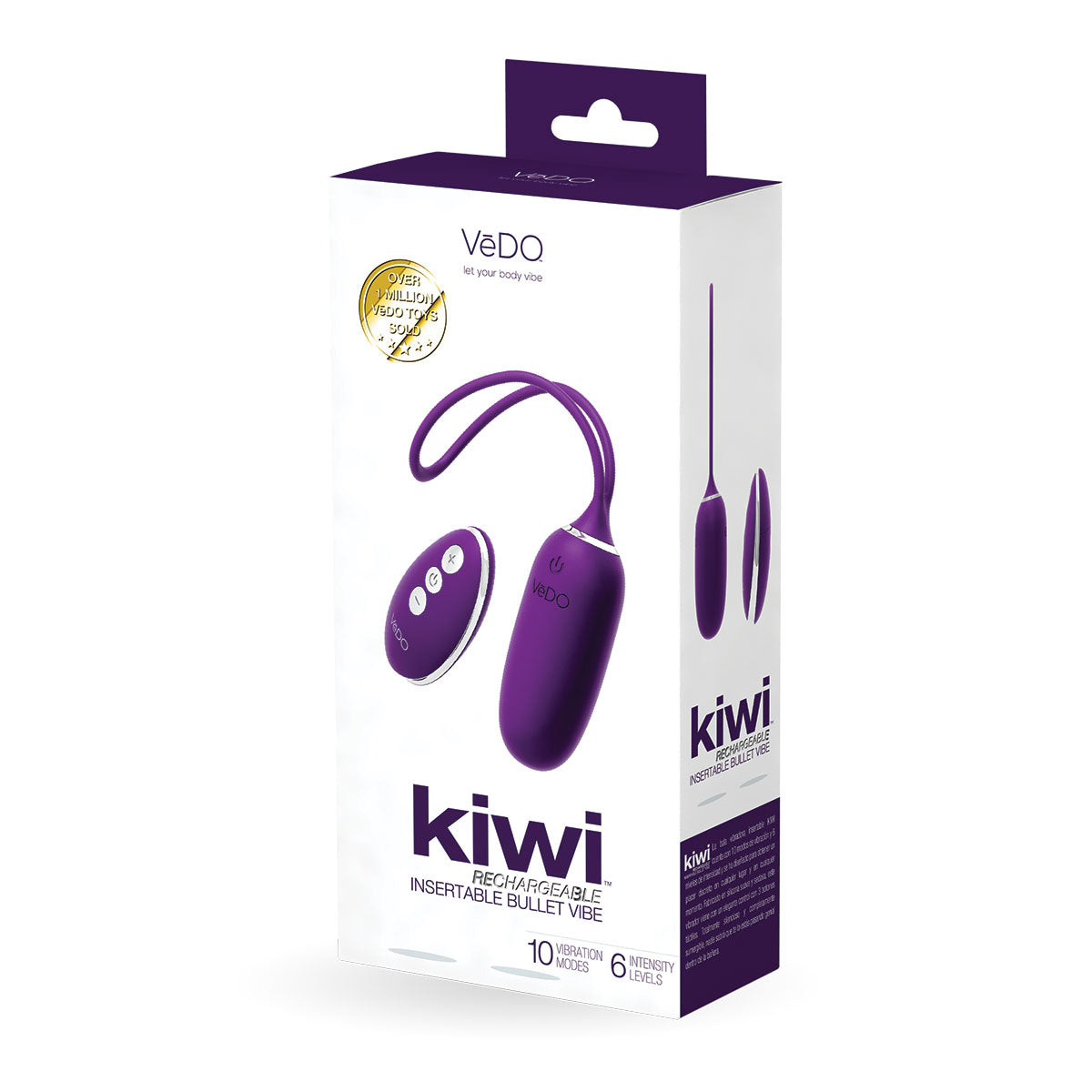 Vedo Kiwi Rechargeable Insertable Bullet Deep Purple - Zateo Joy