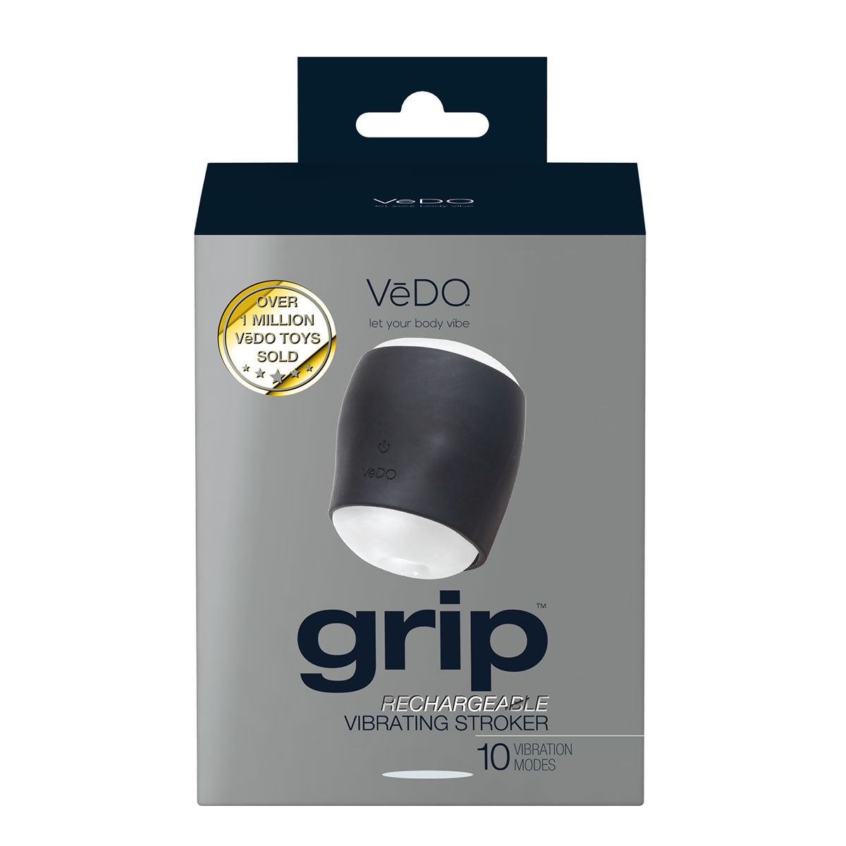 Grip Rechargeable Vibrating Sleeve Black - Zateo Joy