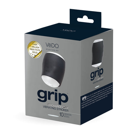 Grip Rechargeable Vibrating Sleeve Black - Zateo Joy