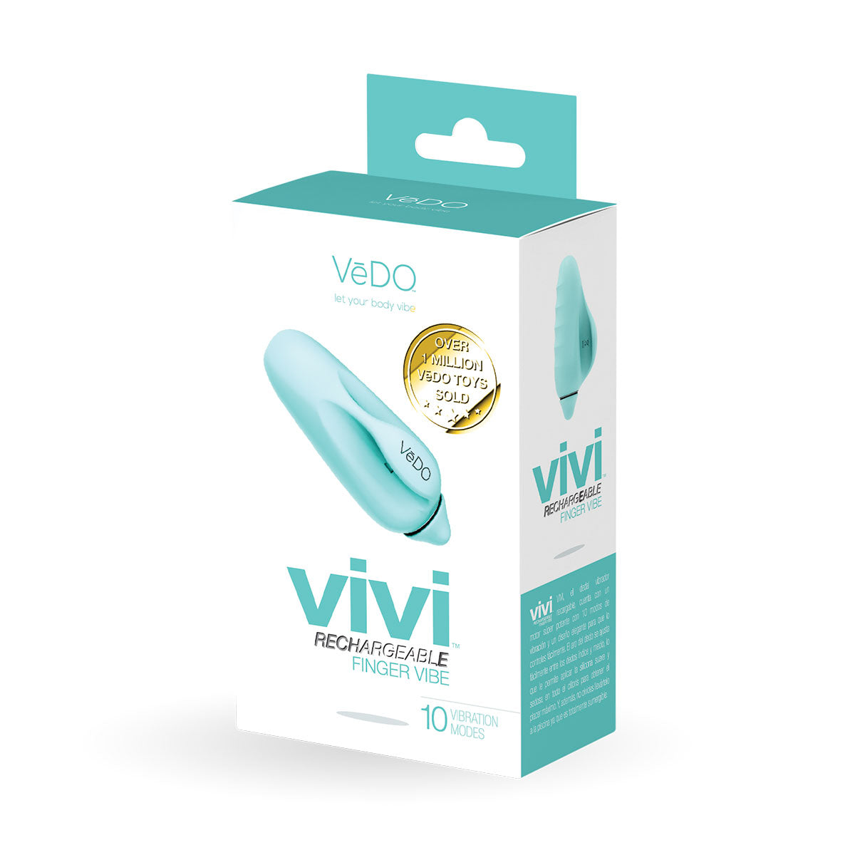 Vedo Vivi Rechargeable Finger Vibe Tease Me Turquoise - Zateo Joy