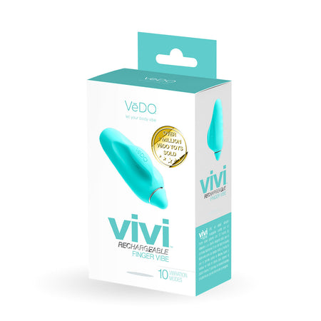 Vedo Vivi Rechargeable Finger Vibe Tease Me Turquoise - Zateo Joy