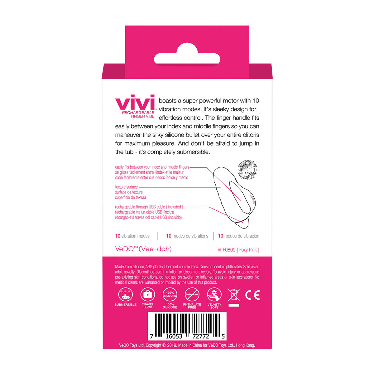 Vedo Vivi Finger Vibe Foxy Pink - Zateo Joy