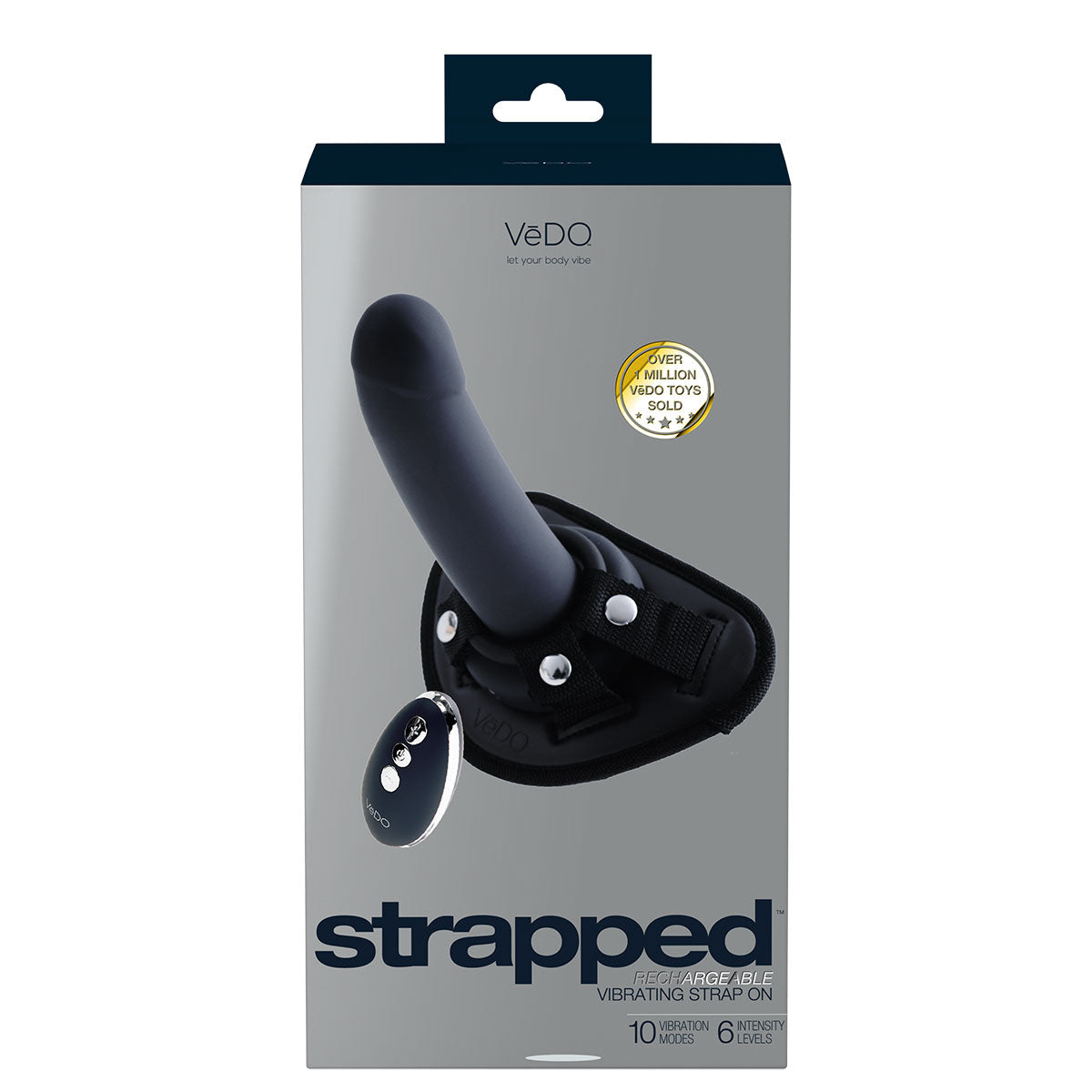 Vedo Strapped Rechargeable Strap-On Just Black - Zateo Joy