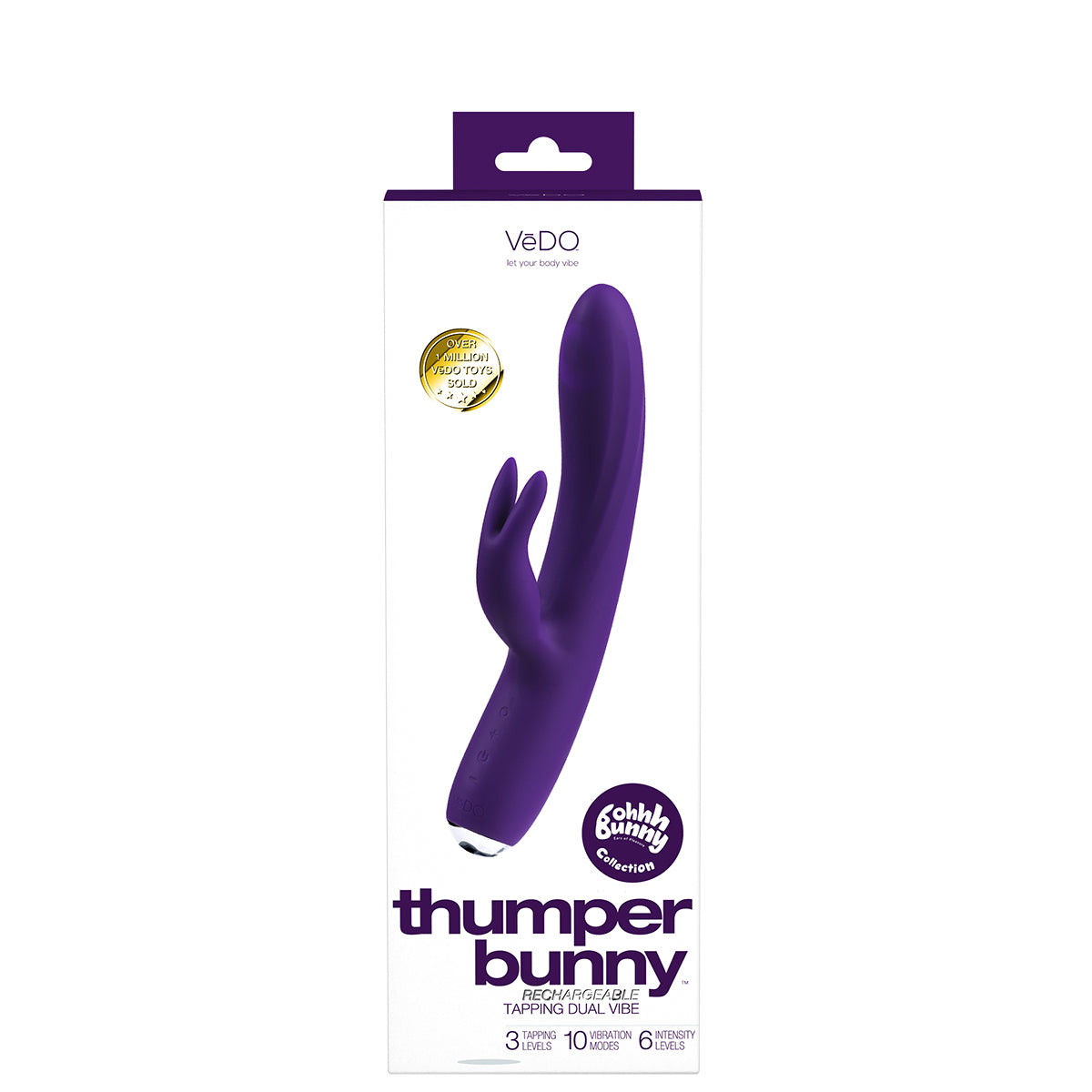 Vedo Thumper Bunny Rechargeable Dual Vibe Deep Purple - Zateo Joy
