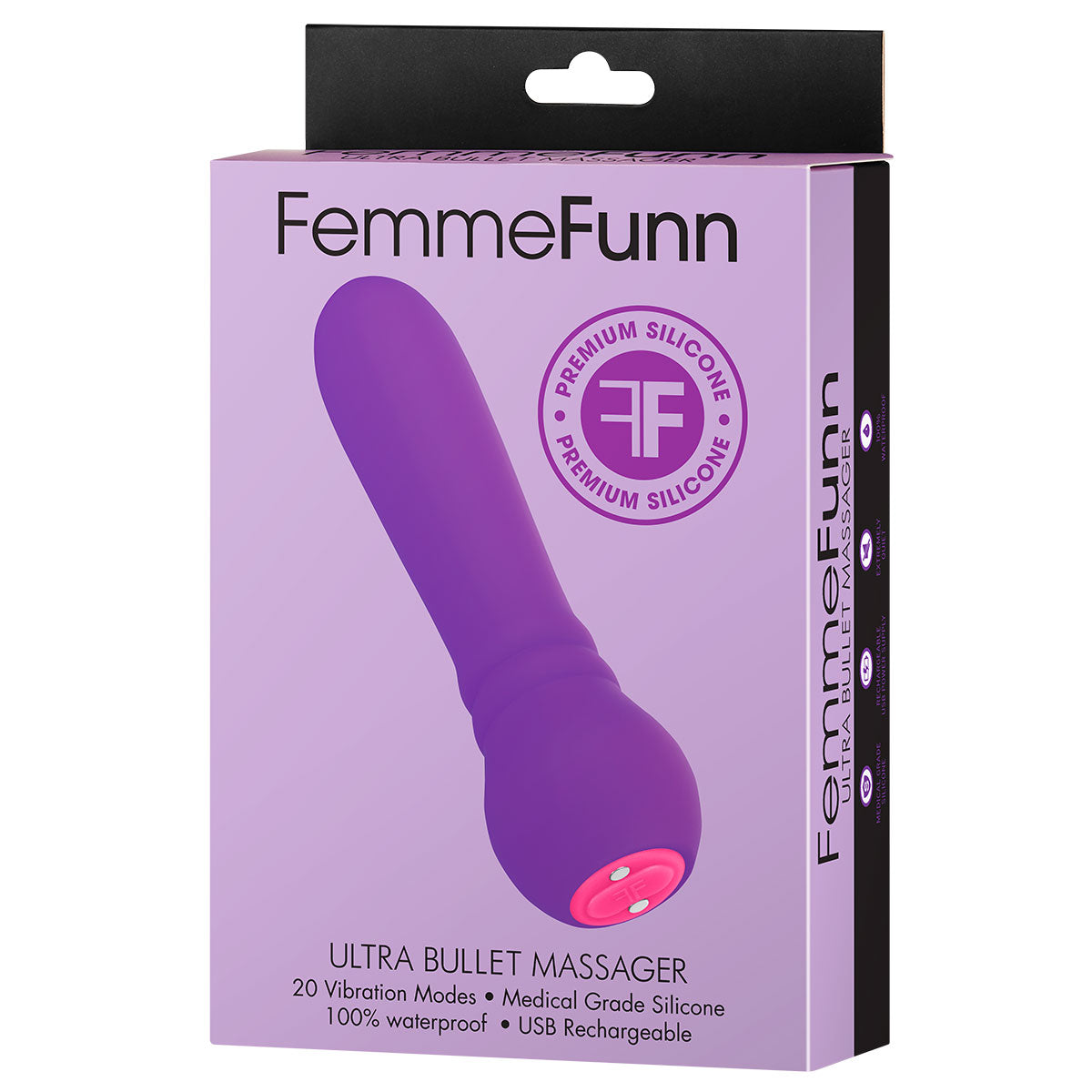 FemmeFunn Ultra Bullet Massager Rechargeable Silicone Vibrator Purple - Zateo Joy