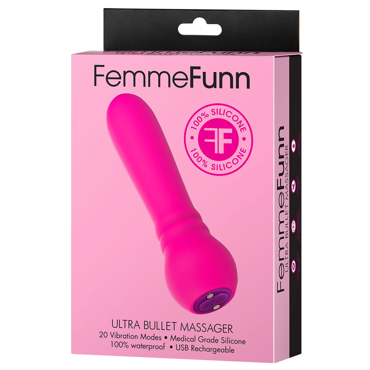 FemmeFunn Ultra Bullet Massager Rechargeable Silicone Vibrator Pink - Zateo Joy