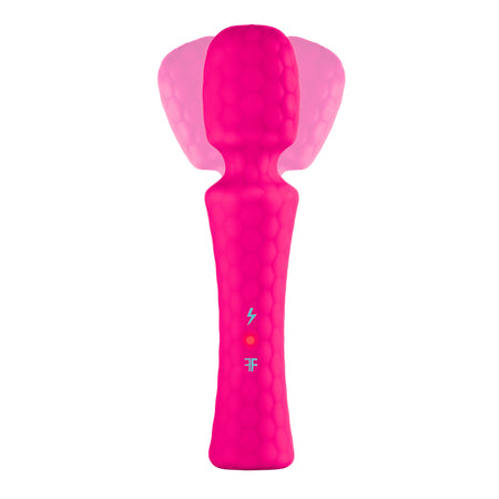 FemmeFunn Ultra Wand Rechargeable Flexible Textured Silicone Vibrator Pink - Zateo Joy