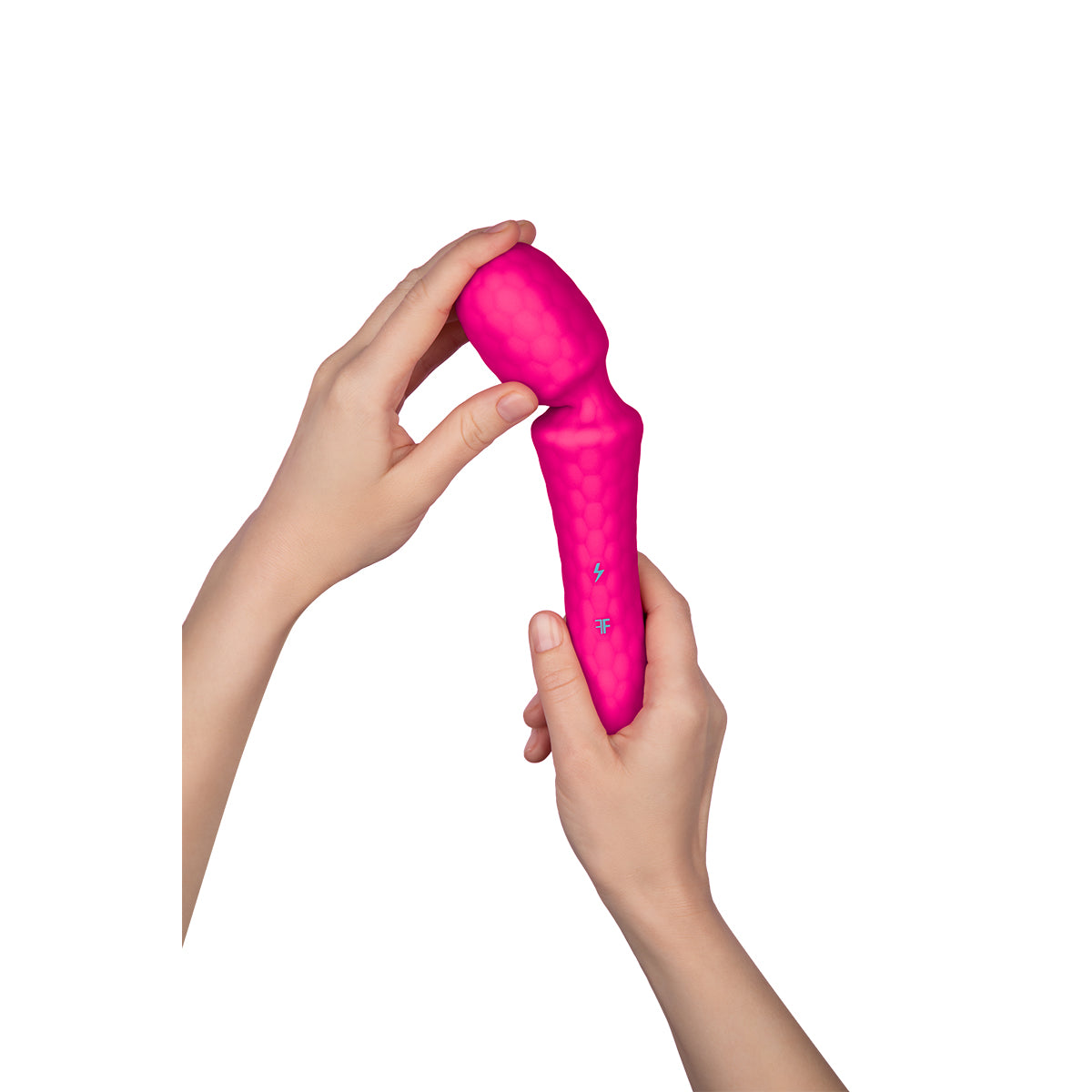 FemmeFunn Ultra Wand Rechargeable Flexible Textured Silicone Vibrator Pink - Zateo Joy